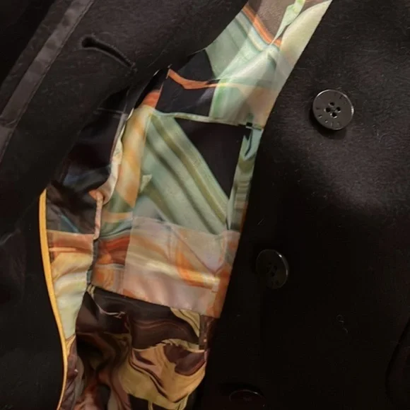 RARE Ted Baker Black Wool Cashmere Blend Peplum Sollel Coat - Picture 12 of 13